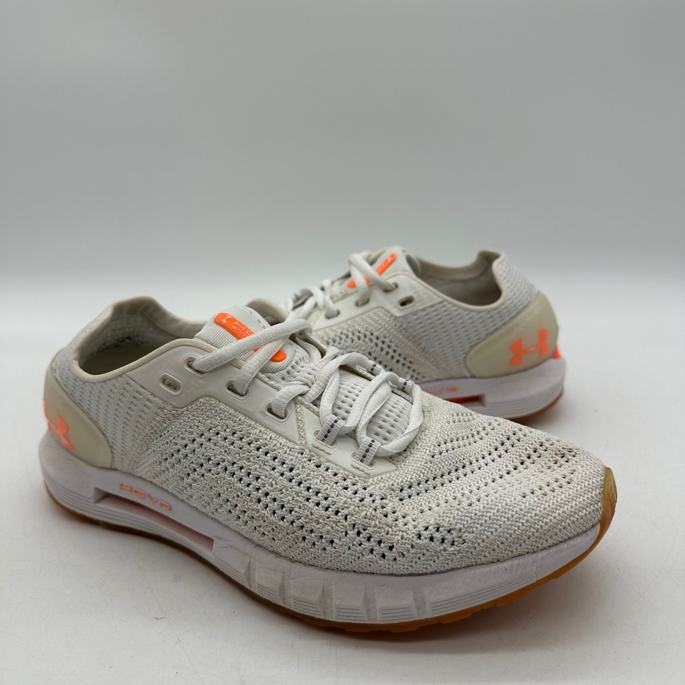 Under Armour 3021588-106 Womens Size 8.5 HOVR Phantom White Orange Running Shoes